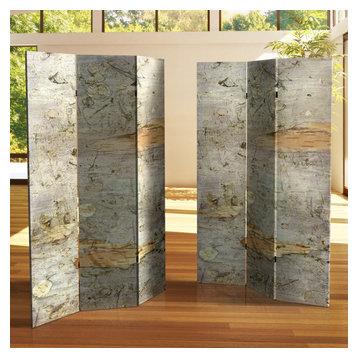 6' Tall Double Sided Pale Forest Canvas Room Divider