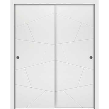 Sliding Closet Bypass Doors 48 x 96 | Planum 0990 Painted White