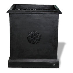 Amedeo Design, LLC - USA - Square Icon Planter, Black, Drainage - Outdoor Decor