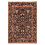 Bareens Designer Rugs - Ashad Pak Persian Edward Black/Green Wool Rug - 6'2'' x 9'0'' - Designed with mesmerizing intricacy and gorgeous color palette, this hand-knotted masterpiece demonstrates the beauty and electrifying thrill of Pak Persian art. These meticulously hand-knotted Pak-Persian rug is made with pure wool and features breathtaking traditional, transitional, and tribal designs in bold luxurious color pallets. Known for their intricate designs these rugs are a reproduction of Persian rugs, made in Pakistan with unique Mughal designs. Made by master weavers using the same Persian texture, design and dying technique, we wanted to produce the most significant manifestation of Persian art, life, and culture. This rug is most famous for its exceptional quality, incredible designs, patterns, and vibrant rich color. Pak-Persian rugs made with Persian weave with high knot counts, which enables the high intricacy and detail found in the patterns are also referred to as "State of art", each color adds a rich beautiful detail in the artwork of this rug. The design, color, and beautiful chromatic composition with a vibrant sheen with intricate designs, exude beauty, elegance, and quality make this rug a masterpiece of its own.