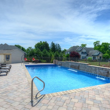 Traditional Pool with Retractable Cover