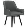 Multifunctional Dining Chair, Comfortable Swivel Seat, Smoke Grey/Bonded Leather