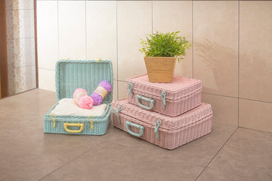 Pastel Rattan Luggage