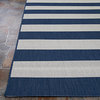 Couristan Afuera Yacht Club Indoor/Outdoor Area Rug, Midnight Blue-Ivory, 2'2"x7