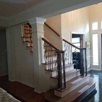 Stairs - Travertine Risers, Spindles, Treads
