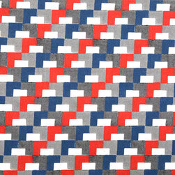 Clueit Webb Interiors Printed Fabric Collection - Tetric Royal Blue - Curtain Fabric