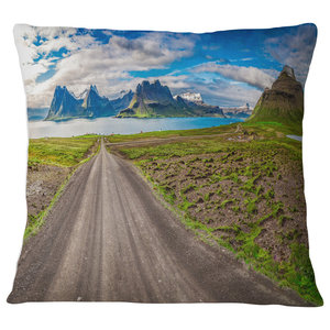 in Sofa Throw Pillow 26 in x 26 in Designart CU10630-26-26 Huge Wooden Bridge to Illuminated Sky Pier Seascape Cushion Cover for Living Room