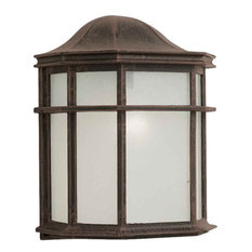 Forte 1 Light Cast Aluminum Outdoor Wall Lantern in Painted Rust