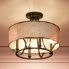 Luxury Moroccan Bronze Semi-Flush Drum Ceiling Light, UQL2050 Chicago Collection