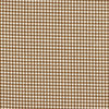 90" Tablecloth Round Suede Brown Ticking Stripe with Gingham Topper