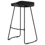 Madeleine Home - Rombass Saddle Seat Stool, Black, 27" - From morning breakfasts to Friday night drinks, this counter stool is here to make things stylish. Sleek metal legs combine with natural mango wood to bring design-focused beauty to your homes.
