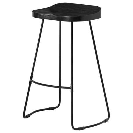 Rombass Saddle Seat Stool, Black, 27"