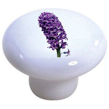 Purple Hyacinth Ceramic Knob