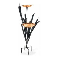 Achla Designs Double Cattail Birdbath - Bird Baths
