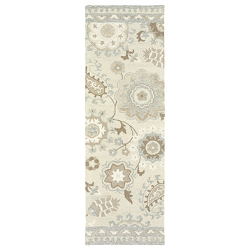 Oriental Weavers Craft Collection Ivory/ Grey Floral Indoor Area Rug 2'6"X8'