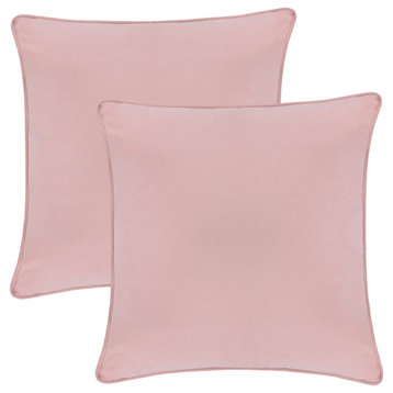 A1HC Soft Velvet Throw Pillow Covers Only, Set of 2, Pink, 18"x18"