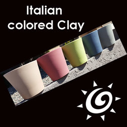 Italian Real Colored Clay Flowerpots - Outdoor Pots And Planters