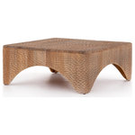 Four Hands - Atrumed Coffee Table - Inspired by rare 18th-century sake flasks, solid mahogany is thoughtfully hand carved, creating a textural, dimple-like look with warm, sun-bleached undertones. Unique variations to be expected, and speak to this piece's handmade nature.