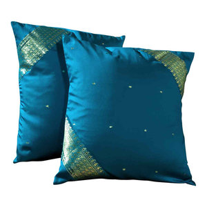 Turquoise Handcrafted Cushion Cover Throw Pillow Case Euro Sham