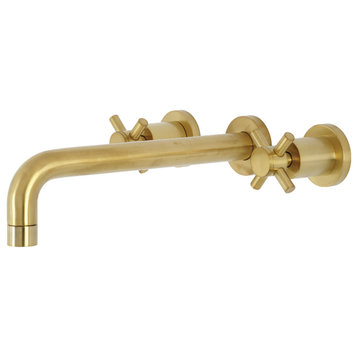 KS8027DX Two-Handle Wall Mount Tub Faucet, Brushed Brass