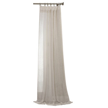 Betsy Rod Pocket Linen Drape, Off-White, 50"x108"