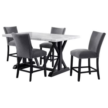 Picket House Stratton 5 Piece Counter Height Dining Set Table and 4 Chairs
