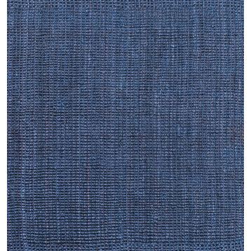 Pata Hand Woven Chunky Jute Navy 9' Square Area Rug