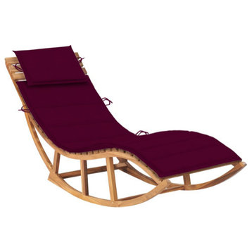 vidaXL Daybed Rocking Sun Lounger with Cushion for Garden Solid Wood Teak