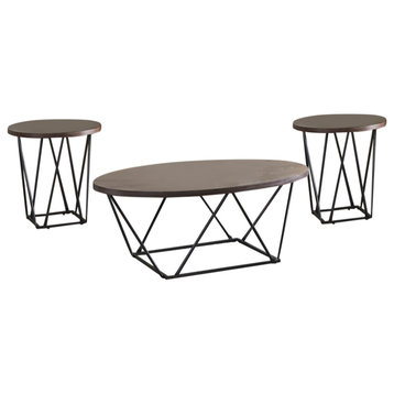 Maywood Oval and Round Set of 3 coffee table set