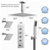 Triple Heads Thermostatic Faucet 16 In. x 6 in.Dual Shower System, 2.5 GPM, Brushed Nickel, With Rough-in Valve