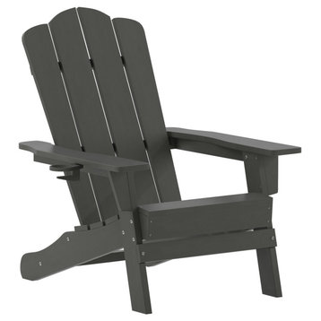 Gray Patio Chair-Cupholder