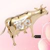 24K Gold Plated Crystal Studded Cow Figurine Ornament Year of the Ox