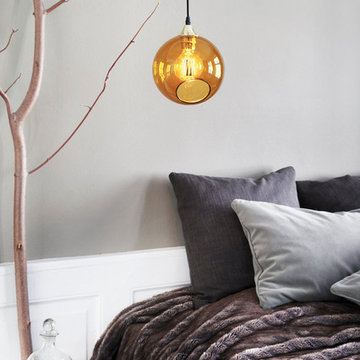 Ballroom Light Pendant - Gold Glass Bubble Light - MB Collection