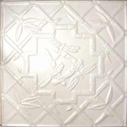 2489 Tin Ceiling Tile - White - Dragonflies - Ceiling Tile