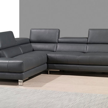 A990 Grey Premium Leather Sectional Sofa