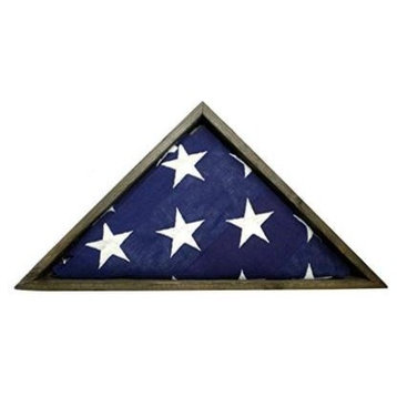 BarnwoodUSA Flag Display Case for 5"x9.5" Veteran Burial Flag, Weathered Gray