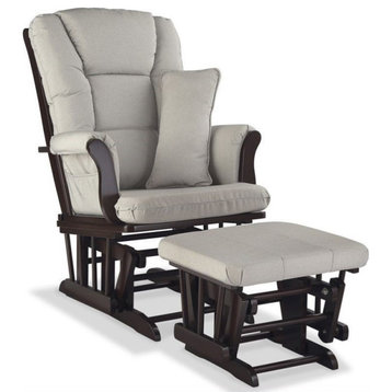 Stork Craft Tuscany Custom Glider and Ottoman in Espresso and Taupe
