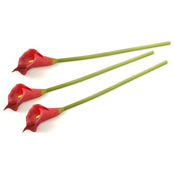 Dii Flower Cala Lily Red, Set of 3