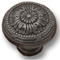 1.25" Victorian Decorative Knob, Weathered Nickel