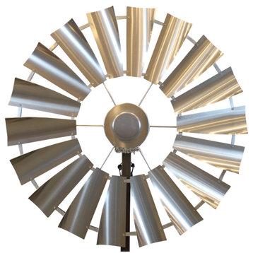 46 Inch Galvanized Silver Windmill Ceiling Fan | The American Fan