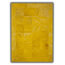 Patchwork Leather Cubed Cowhide Rug, Plain Yellow With Border, 200x300 cm
