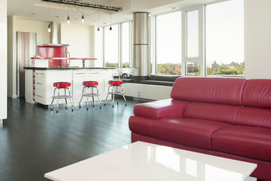 Minimalist living room photo in Ottawa