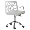 Sophia Office Chair, White/Chrome