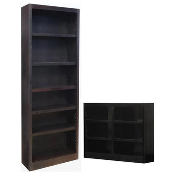 Home Square 2-Piece Set with 84" Tall Bookcase & 36" Tall Double Wide Bookcase