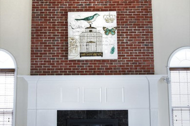 Example of a classic family room design in Boston