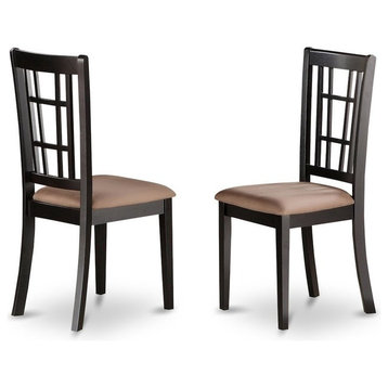 Nicoli Kitchen Chair With Microfiber Upholstered Seat , Set of 2