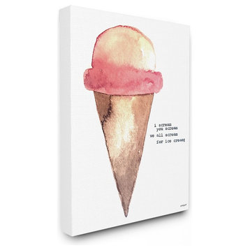 The Kids Room I Scream For Ice Cream Watercolor Canvas Wall Art, 16"x20"