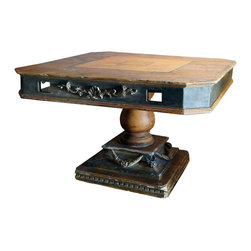 Italian Faux Marble Painted Pine/Walnut Center Table - Furniture