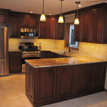 Outlets and switches recessed into cabinets