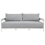 Universal Furniture - Universal Furniture Coastal Living Outdoor South Beach Sofa - The South Beach Sofa introduces a casual elegance to outdoor living spaces with light gray oversized seat cushions perfectly complemented by a fresh white-hued aluminum body with subtle curvature.